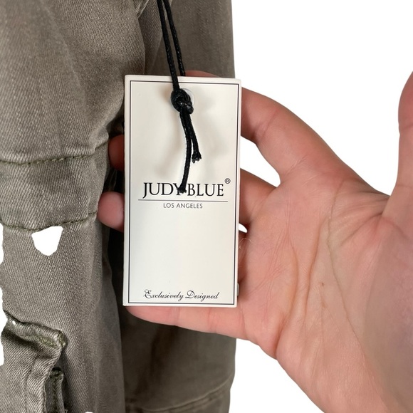 Judy Blue Olive Green Utility Jacket 3XL Cotton Blend Button Front Pockets NWT - Picture 5 of 7